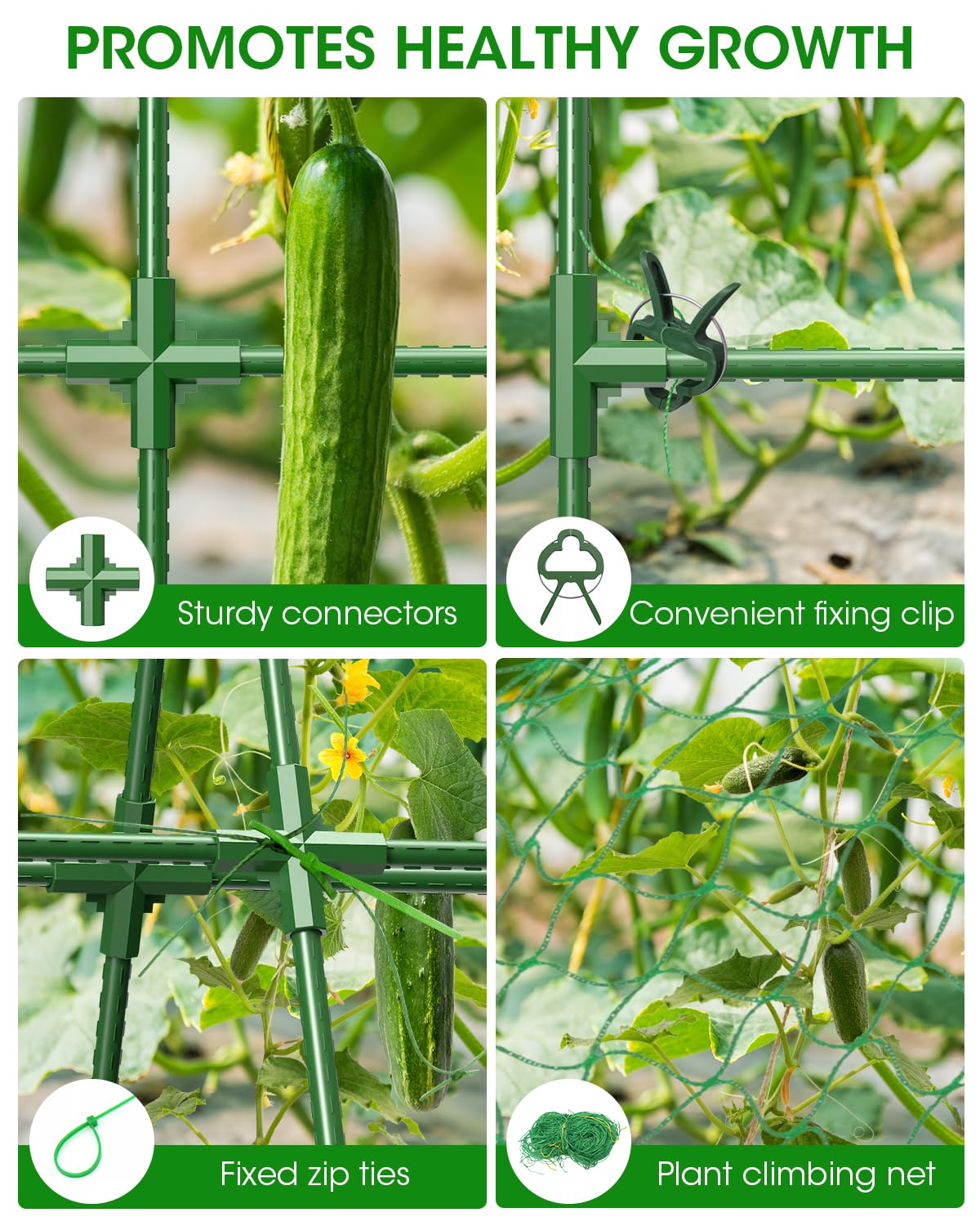 MYMULIKE plastic-coated steel frame resists rust for long-lasting garden support.