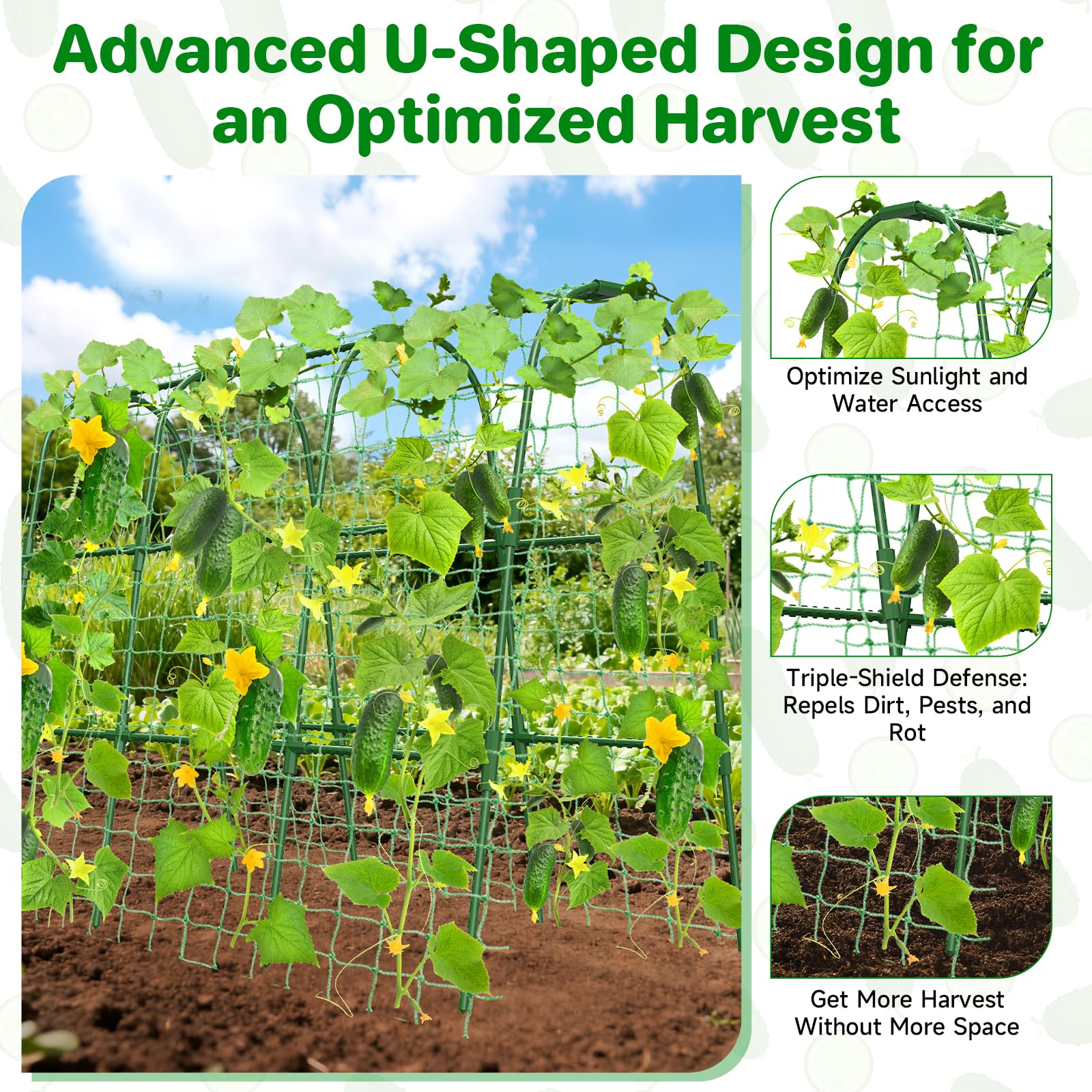 MYMULIKE trellis installed in a raised bed boosts air flow and light penetration.