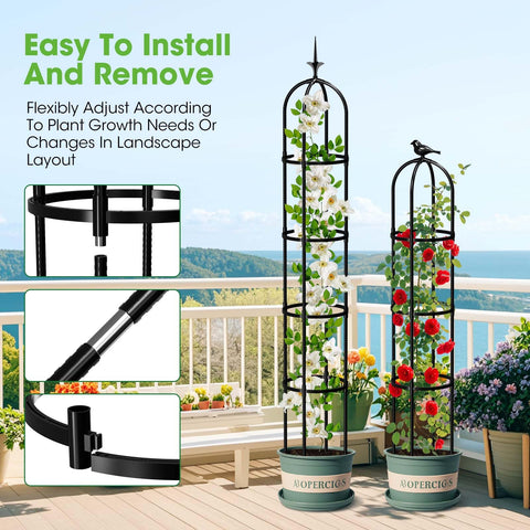 MYMULIKE rustproof coated metal trellis withstands outdoor sun and weather.