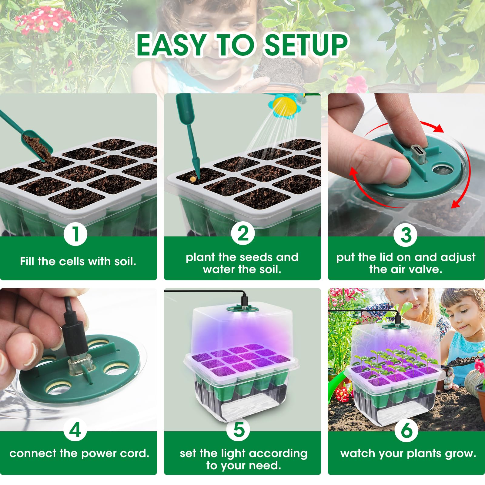 MYMULIKE Three-light modes support versatile indoor seedling care