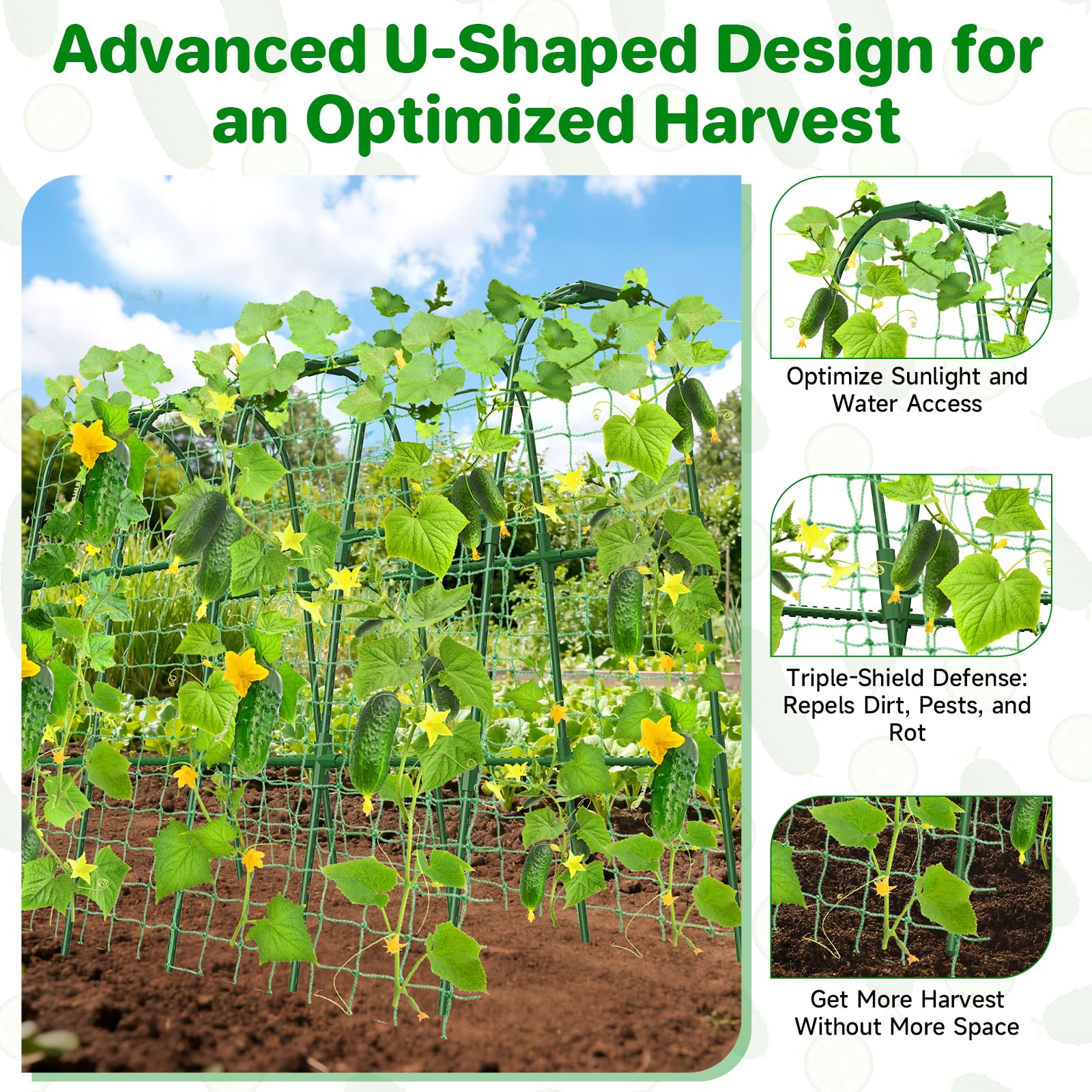 MYMULIKE U shape garden trellis closeup showing sturdy arch design for stability
