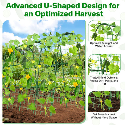 MYMULIKE U shape garden trellis closeup showing sturdy arch design for stability