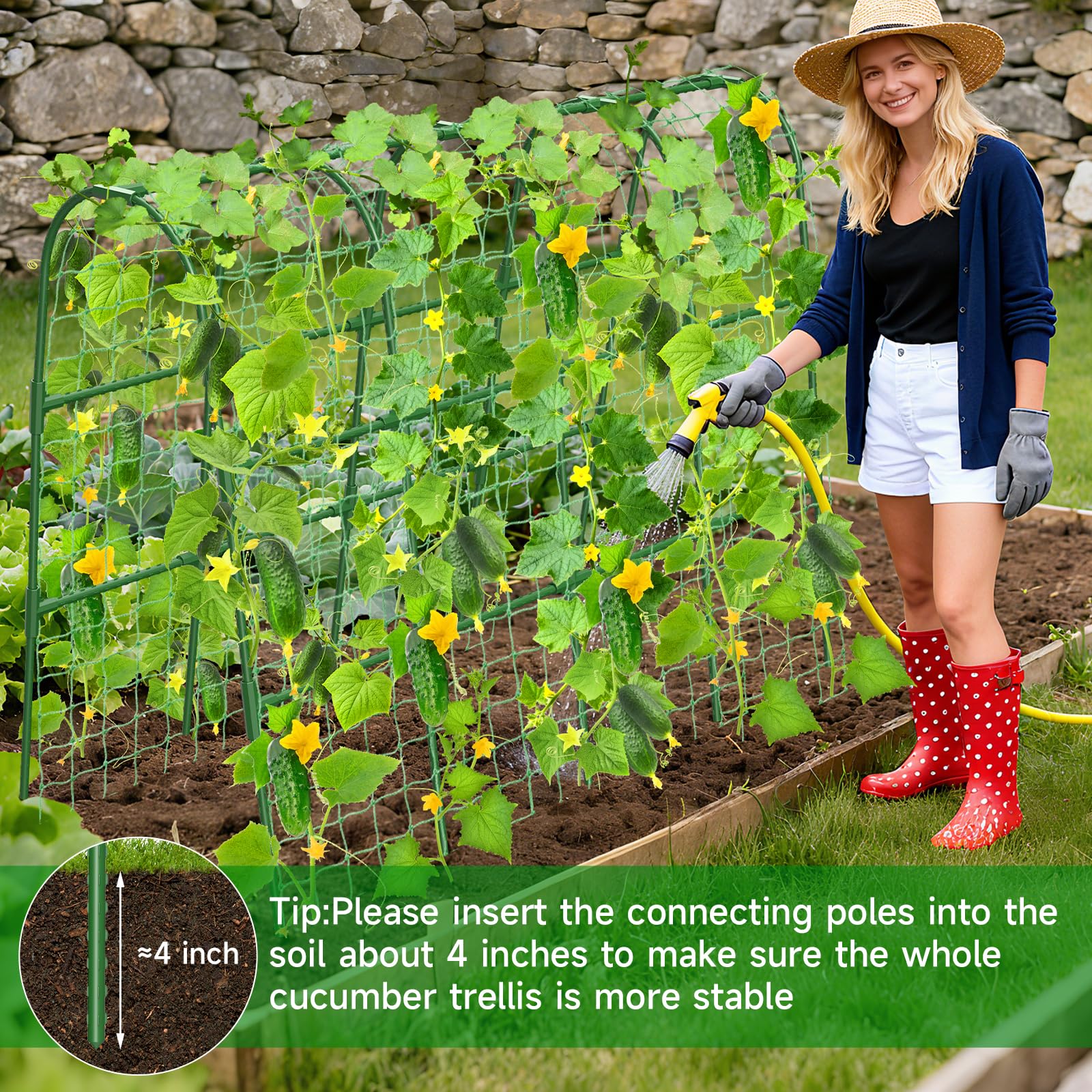 MYMULIKE supports vegetables and flowers like cucumber, tomato, bean