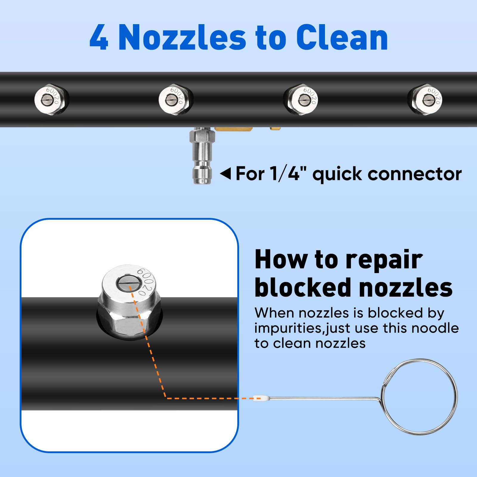 MYPIN 2-in-1 undercarriage washer with two 16-inch straight wands for versatile cleaning.