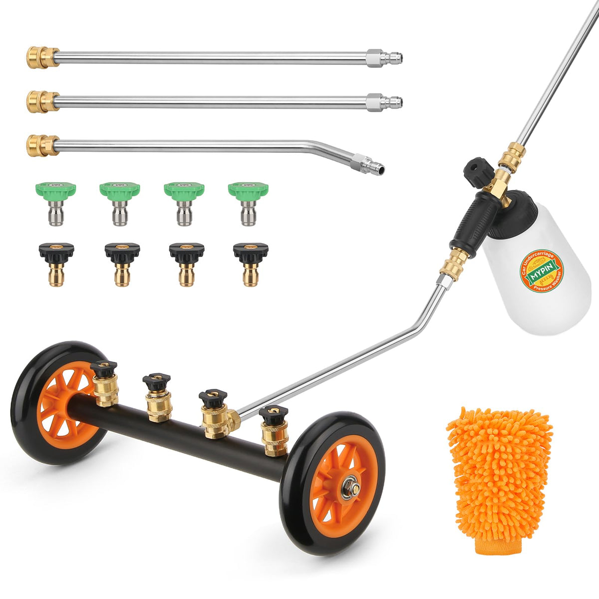 MYPIN 2-in-1 undercarriage washer in action for deep underbody cleaning