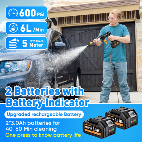 MYPIN 21V dual batteries powering longer cleaning sessions