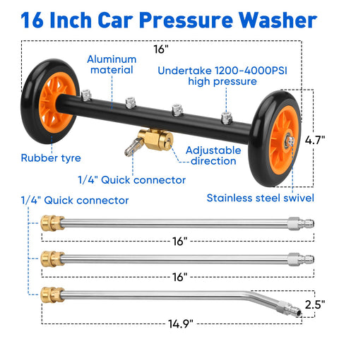 MYPIN 4000 PSI capability powers undercarriage and outdoor cleaning tasks.