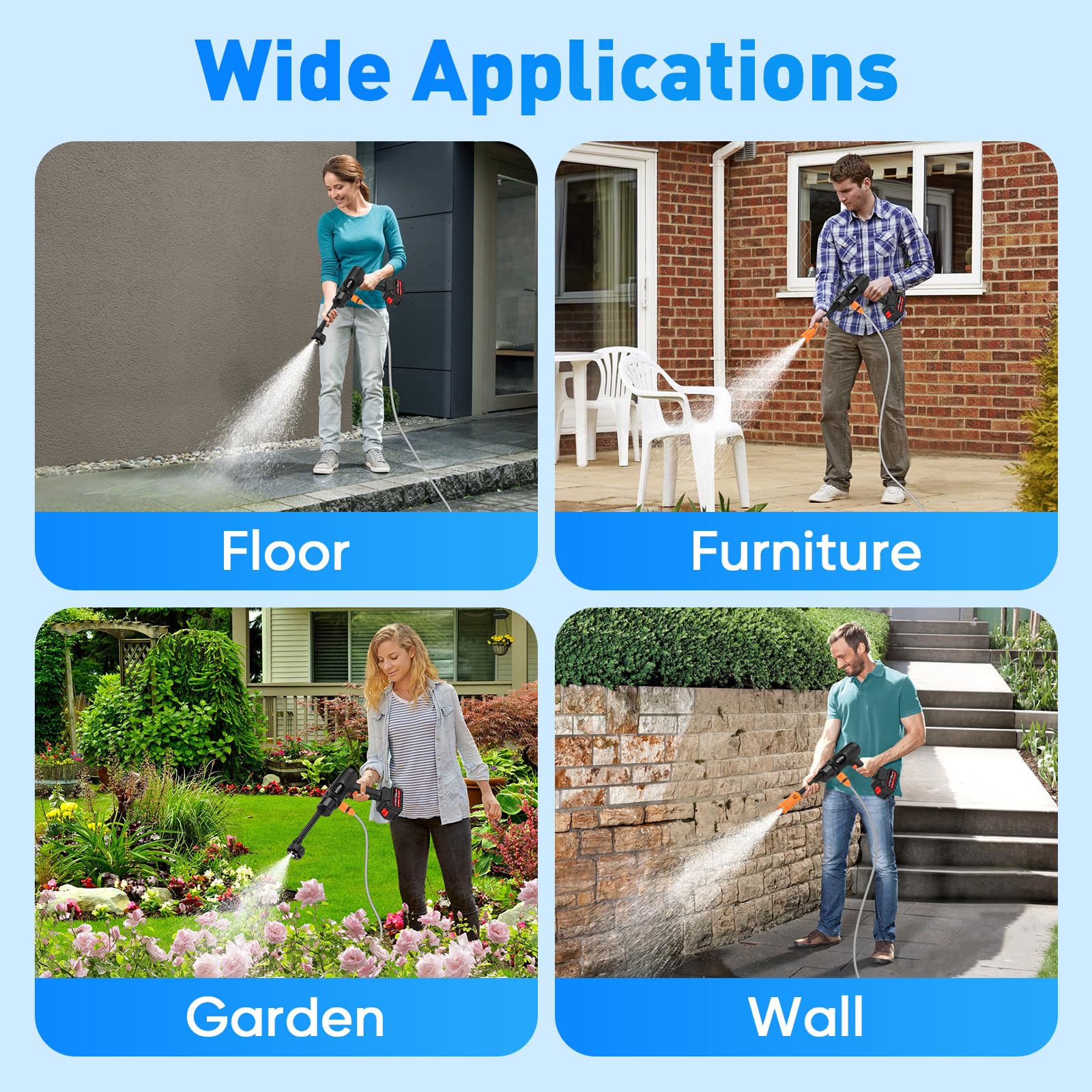 MYPIN washer suitable for cars, walls, fences, and other outdoor surfaces.