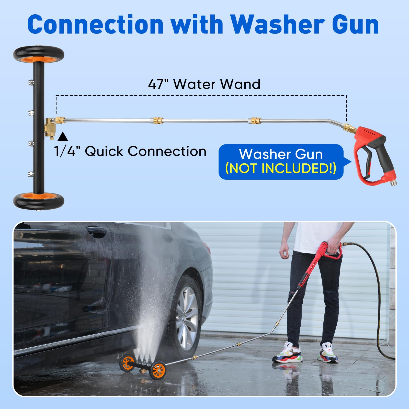 MYPIN four-nozzle design increases water flow for faster coverage.