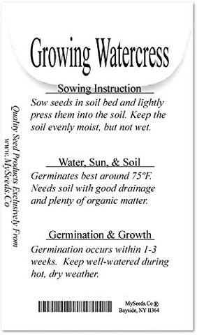 MySeeds.Co open pollinated watercress seeds for traditional gardens