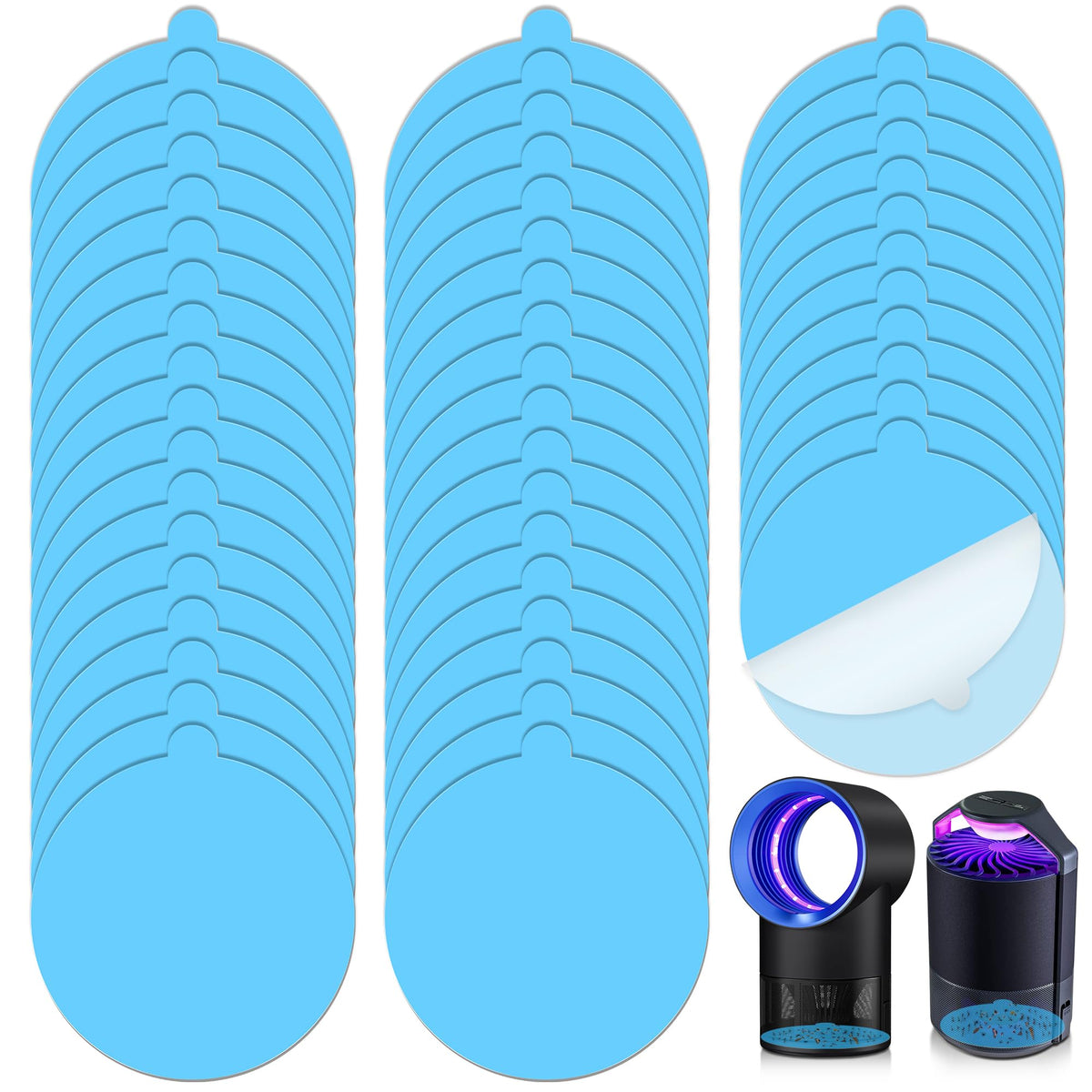 Mysora 48-pack glue board refills for 4.33 inch traps, ready for year-round fly control.