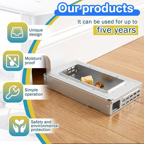 Mysora compact trap measures 10.2 by 6.3 by 2 inches