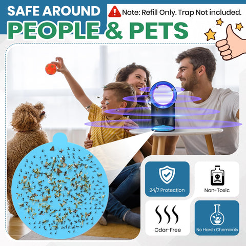 Fenun-compatible refill fits neatly, guarding kitchens and bedrooms from flying insects.