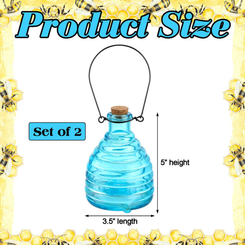Mysora glass wasp trap with steel hook for easy garden setup