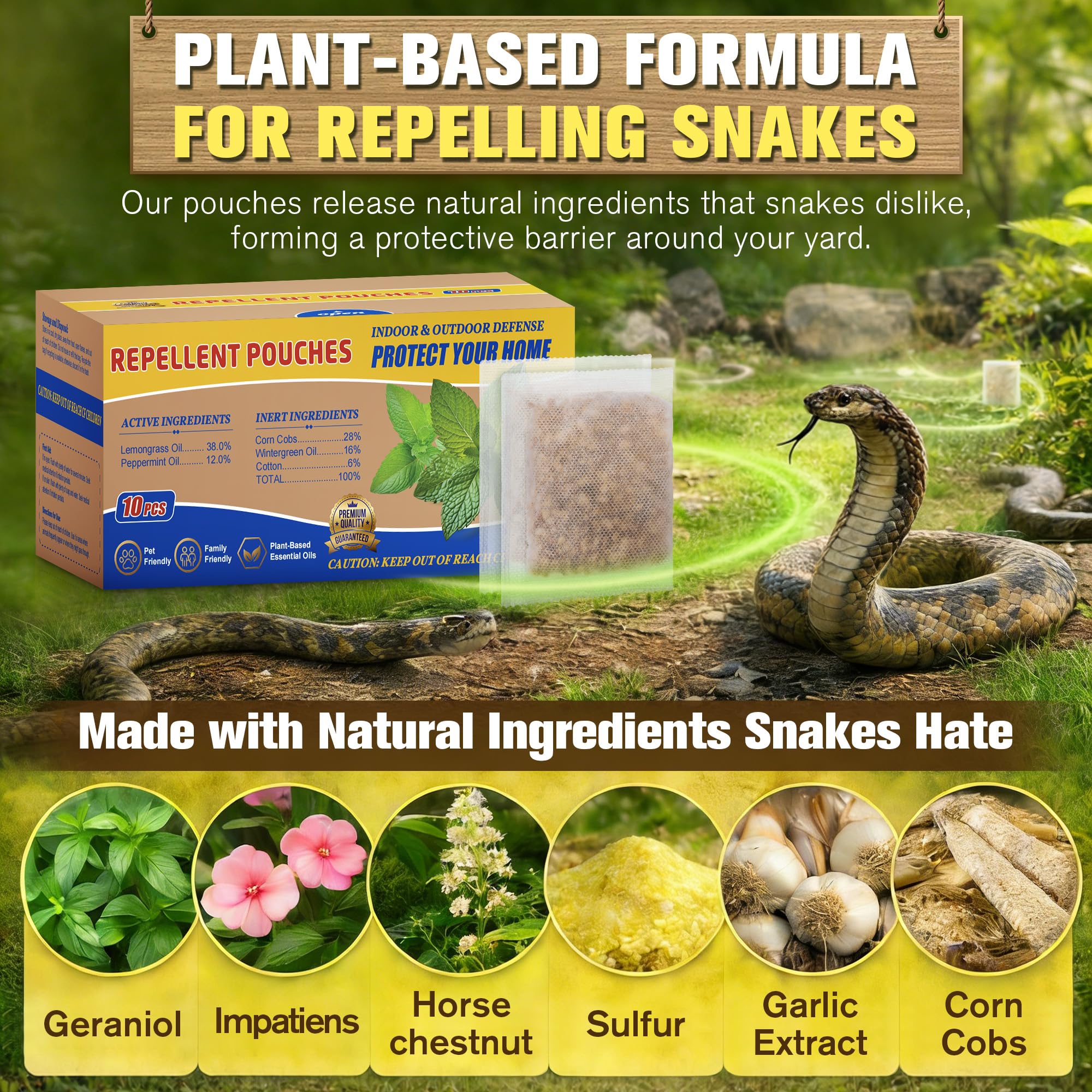 Mysora indoor-outdoor use scene illustrating versatile placement to deter snakes.