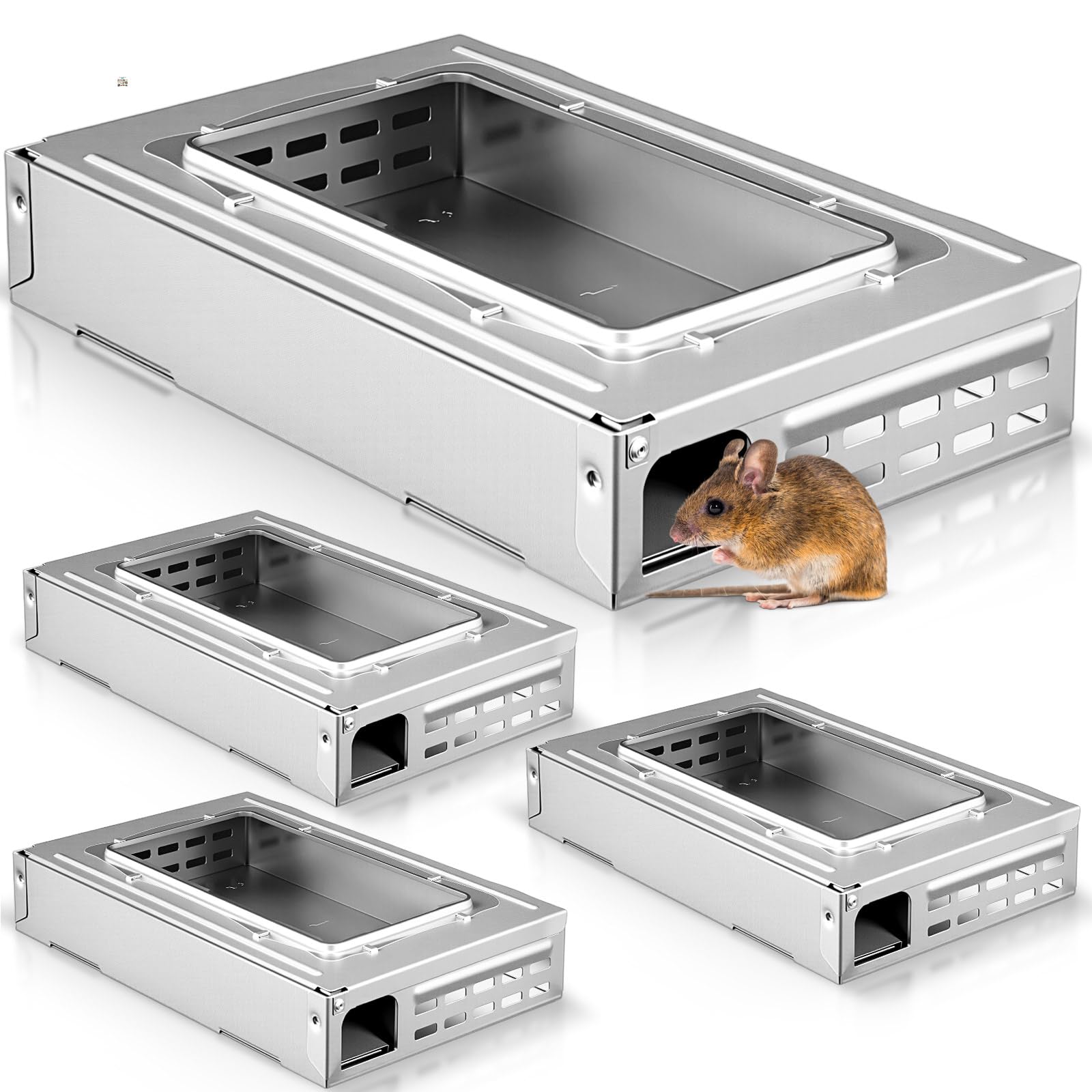 Mysora multi-catch mouse trap with clear top for easy monitoring