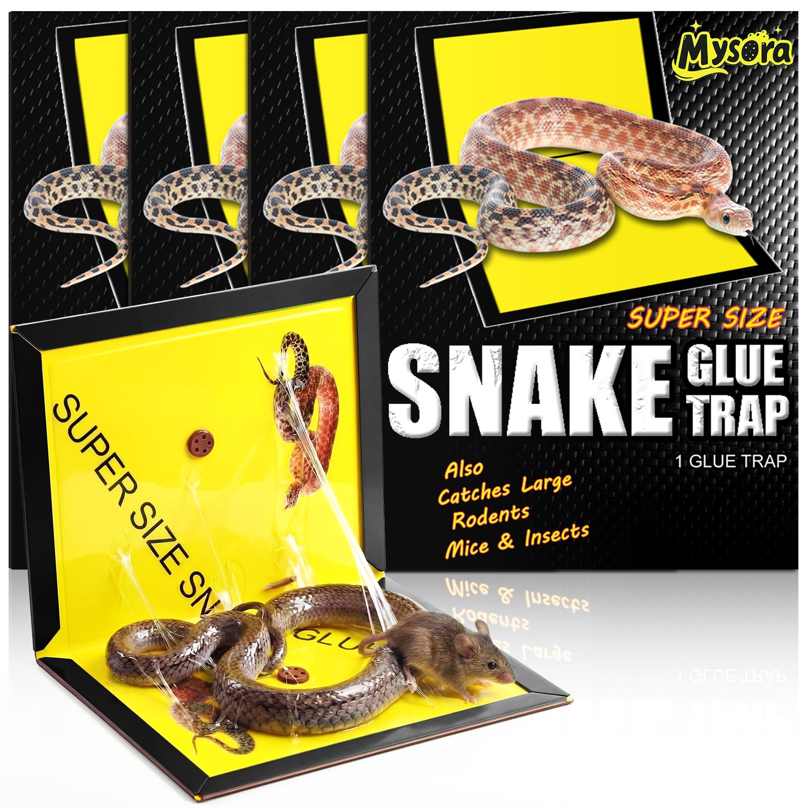 Mysora snake glue trap with large 13x20 surface for wide coverage