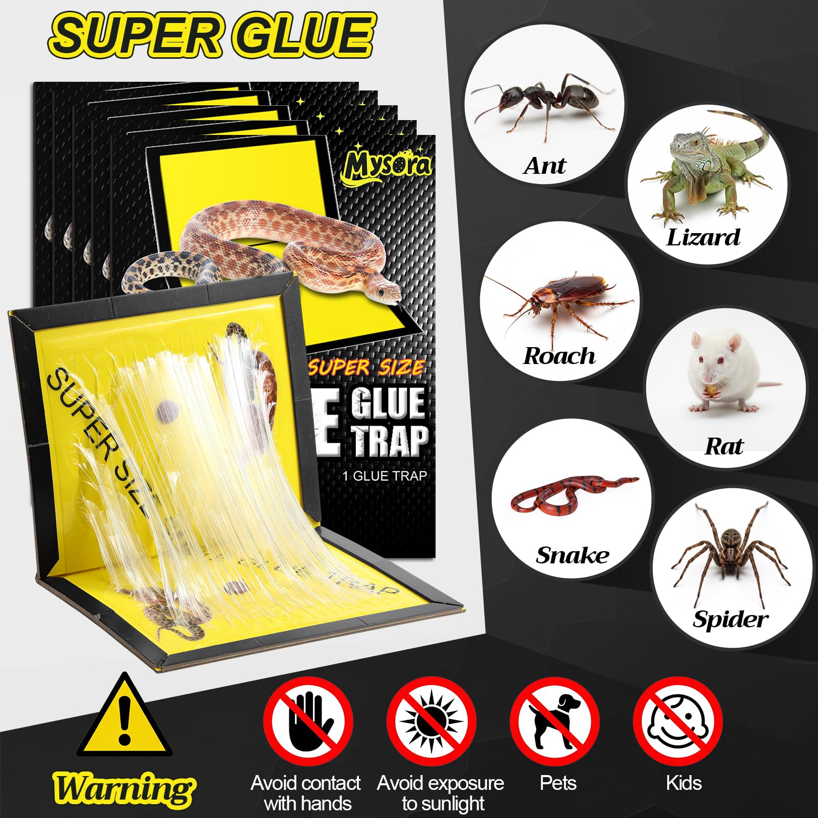Mysora glue trap usable indoors and outdoors in homes and gardens