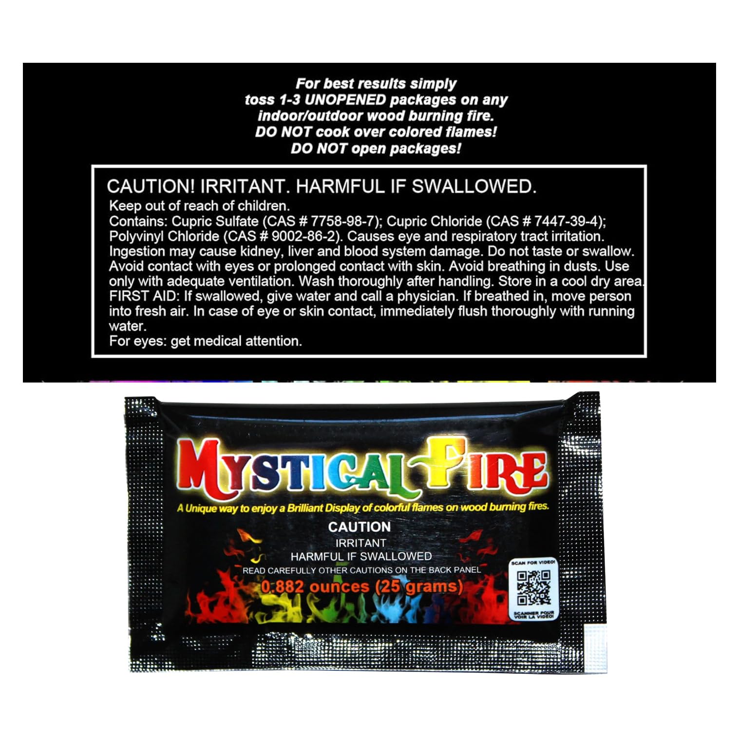 Mystical Fire packets for outdoor firepit use enhance evening gatherings.