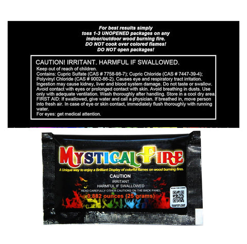 Mystical Fire packets for outdoor firepit use enhance evening gatherings.
