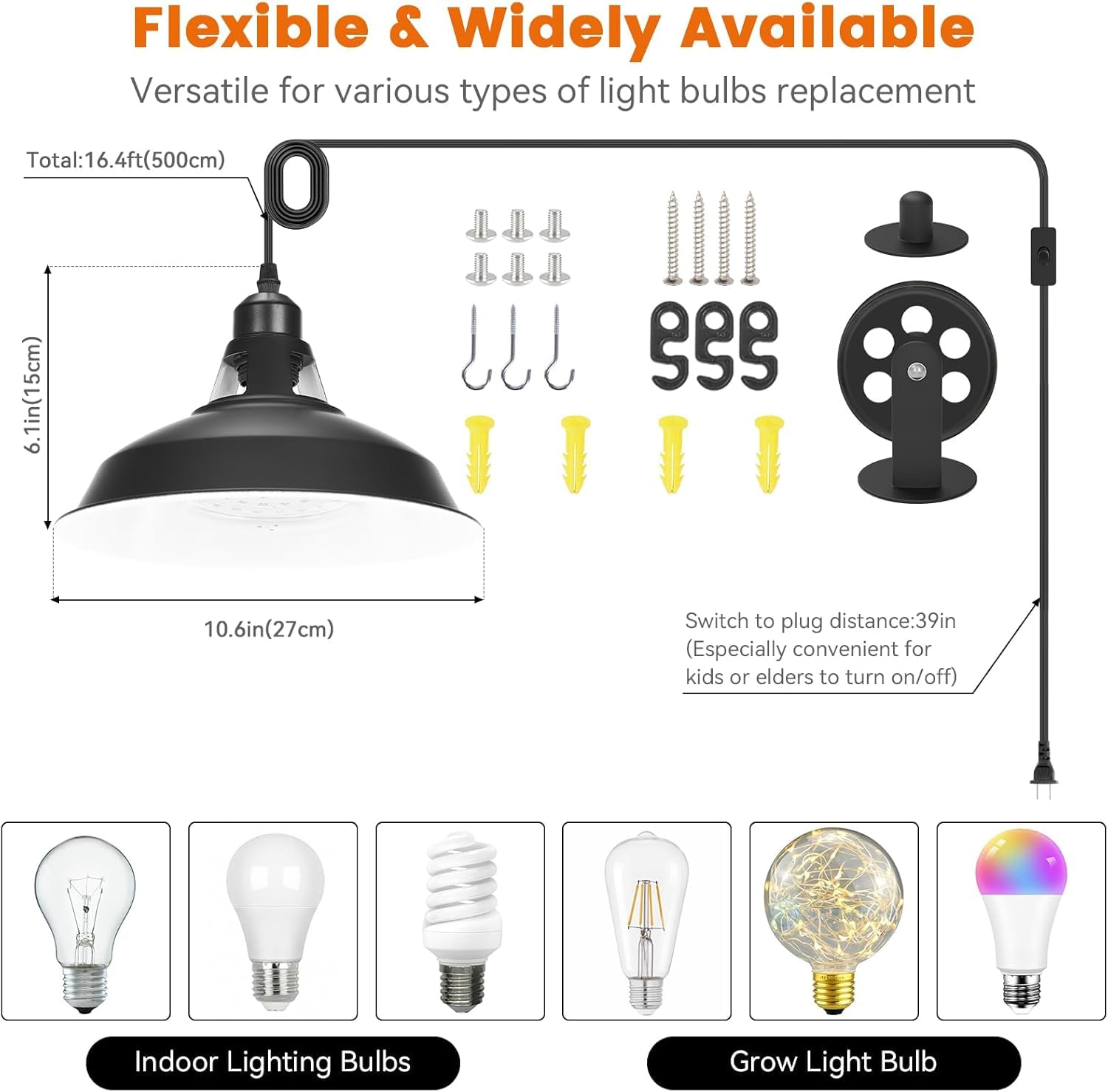 MYSWEETY black exterior white interior shade optimizes light reflection for plants.