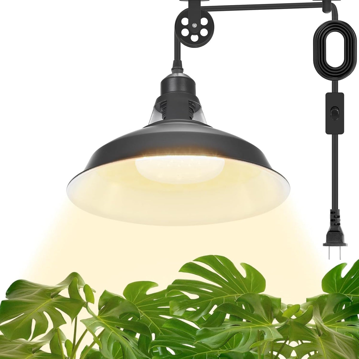 MYSWEETY hanging grow light full spectrum guiding indoor plant growth with energy efficiency.