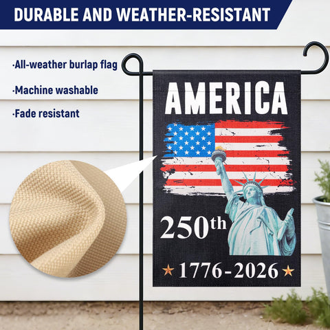 Mythcloud outdoor flag on stand for yard display