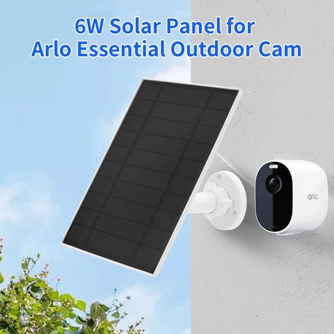Mytions solar panel charger for Arlo Essential XL powers cameras with sunlight.