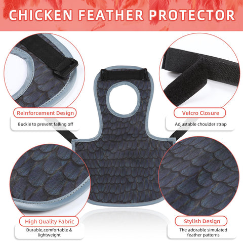 MYWSN chicken saddle adjustable strap close-up, secure and comfortable fit for hens.