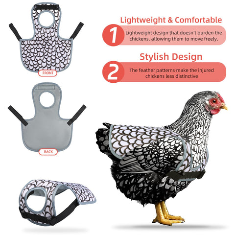 MYWSN chicken saddle on hen side view for back protection