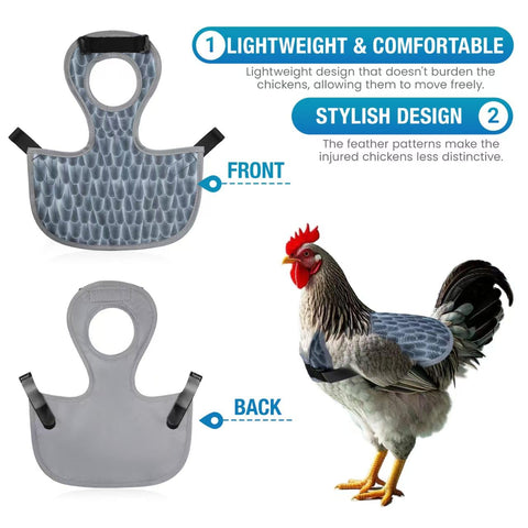 MYWSN gray back saddle with adjustable straps secures a comfortable fit.