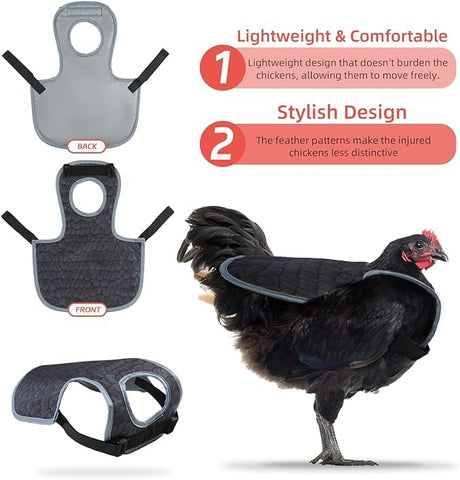MYWSN hen saddle with colorful pattern blending with the flock