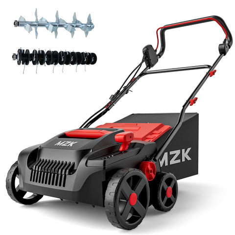 MZK dethatcher with adjustable height in action for lawn care