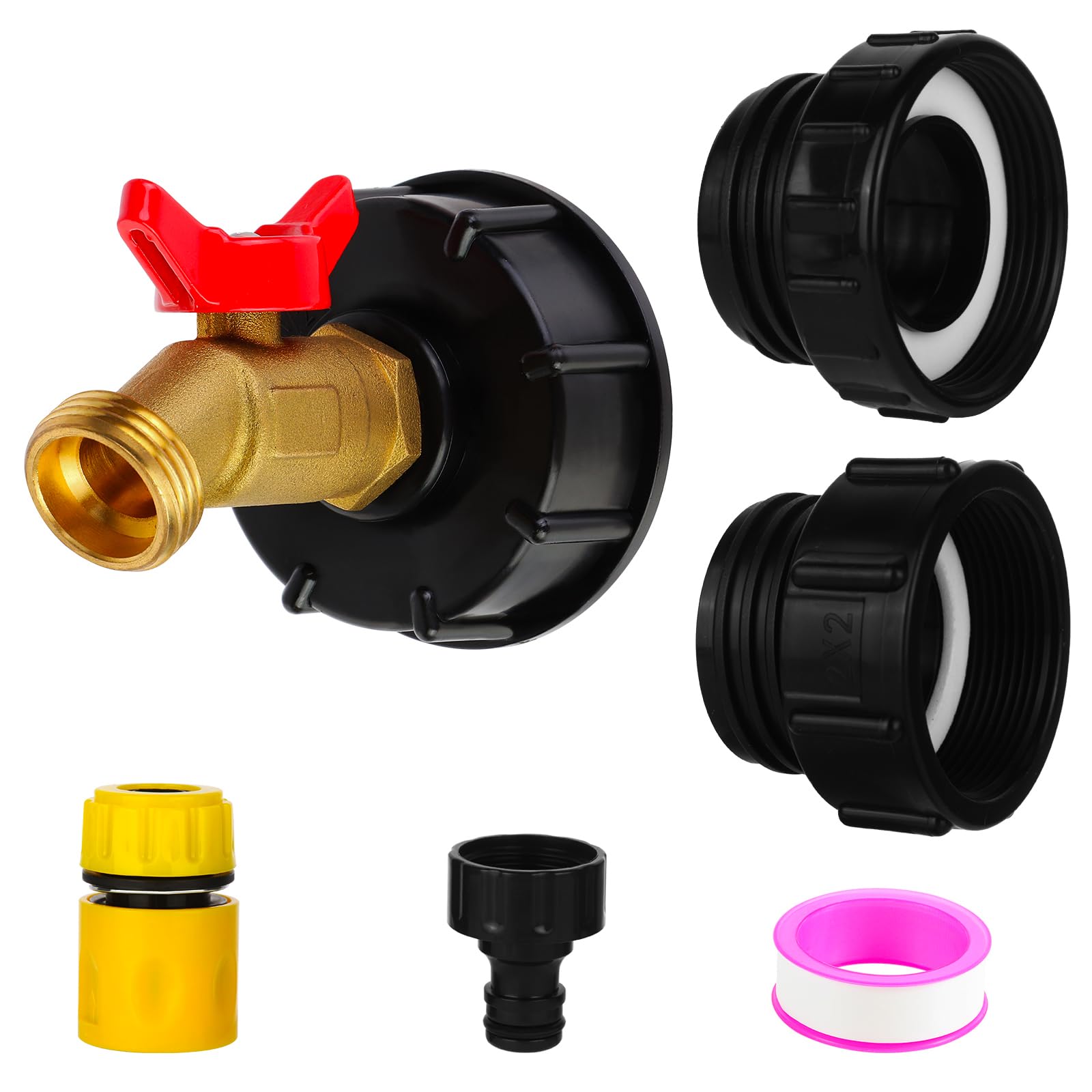 Mzcvriru IBC tote adapter with 2.44-inch fine thread for fast drainage.