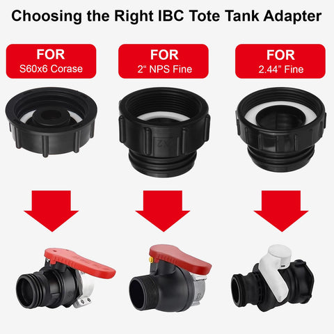 Mzcvriru IBC tote adapter with 2-inch coarse thread for versatile compatibility.