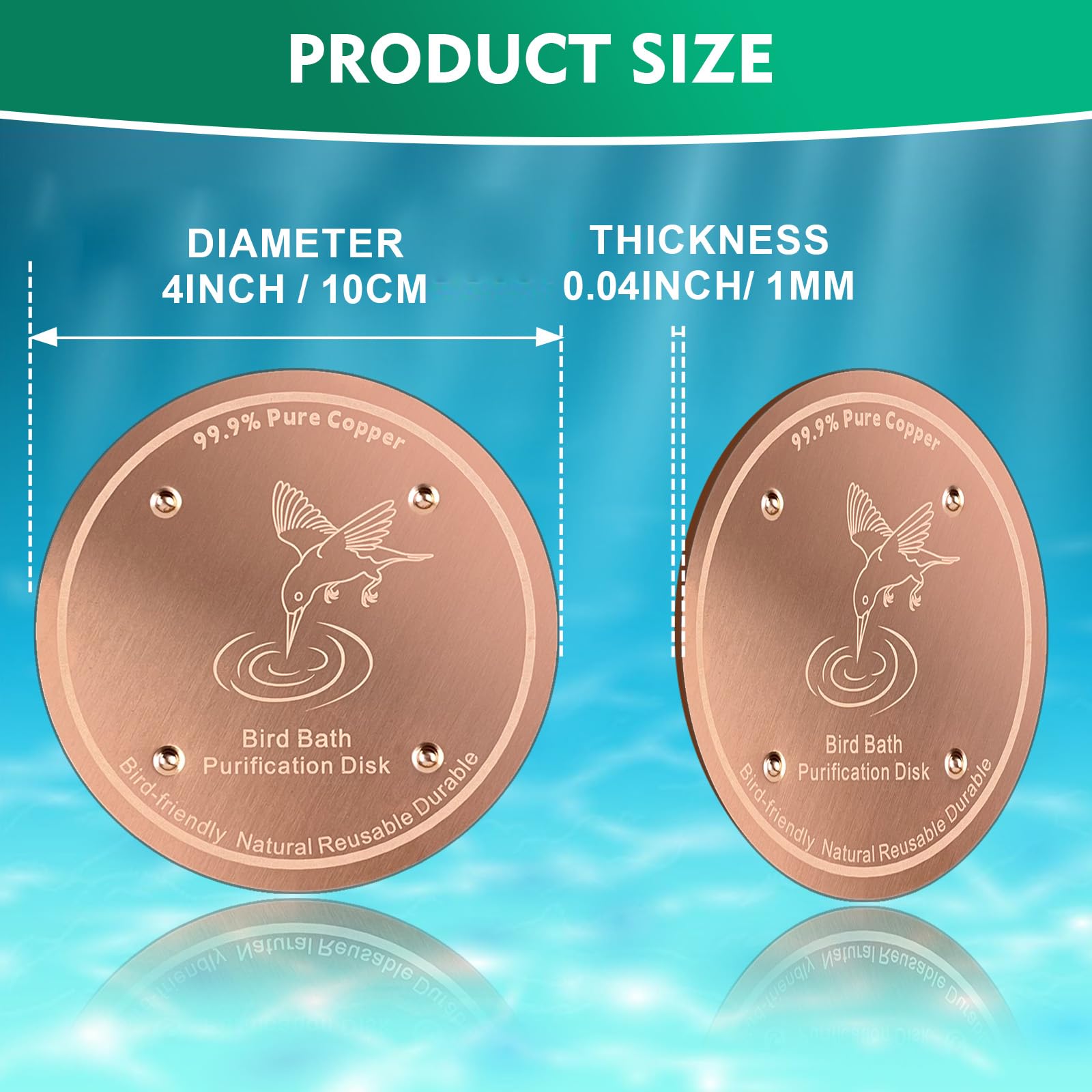 Mzesssmy copper disc minimizes grime without chemicals.