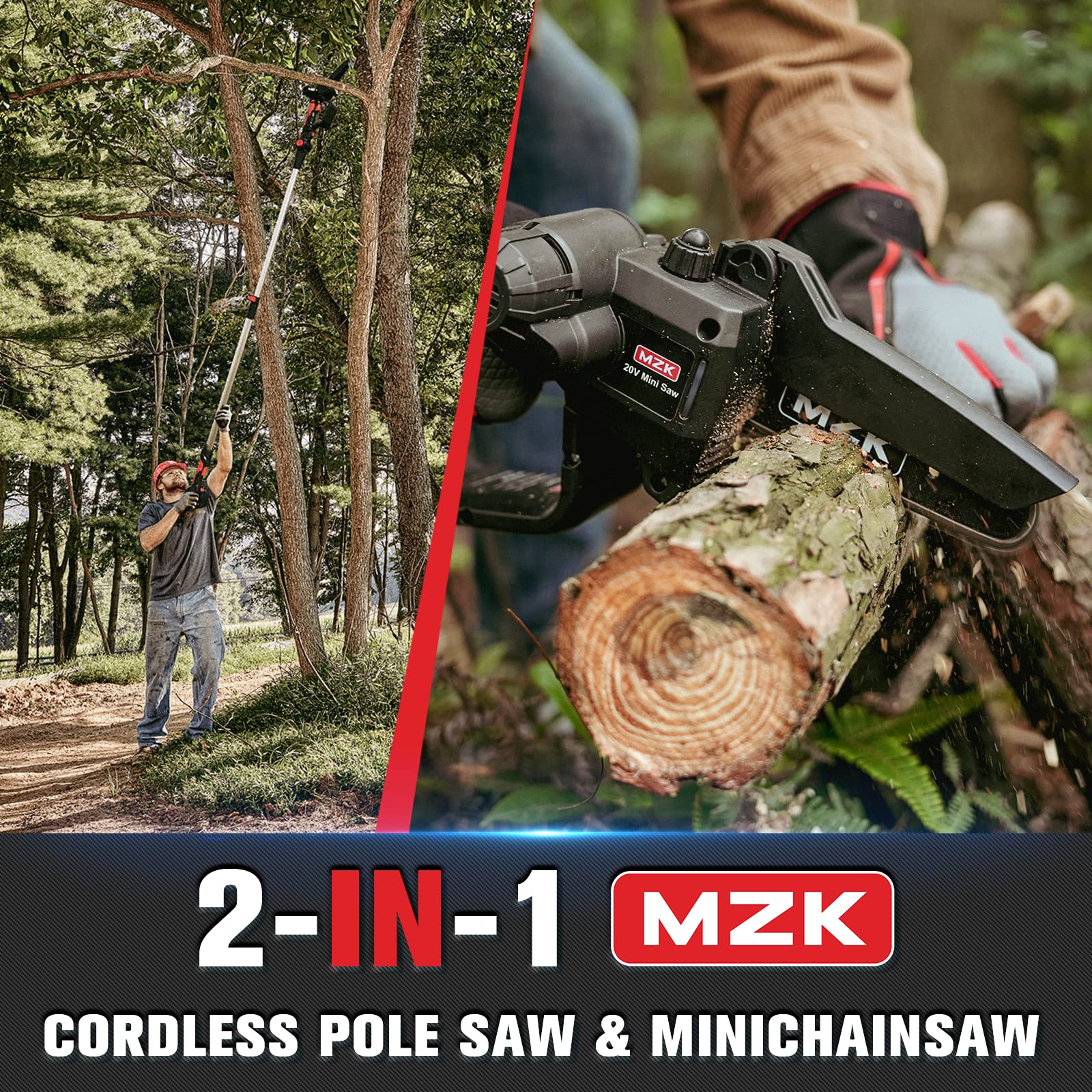 MZK 13ft reach extension pole enabling overhead branch trimming