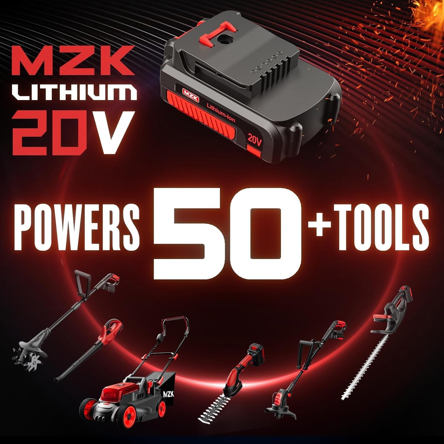 MZK two batteries and charger included for uninterrupted yard work