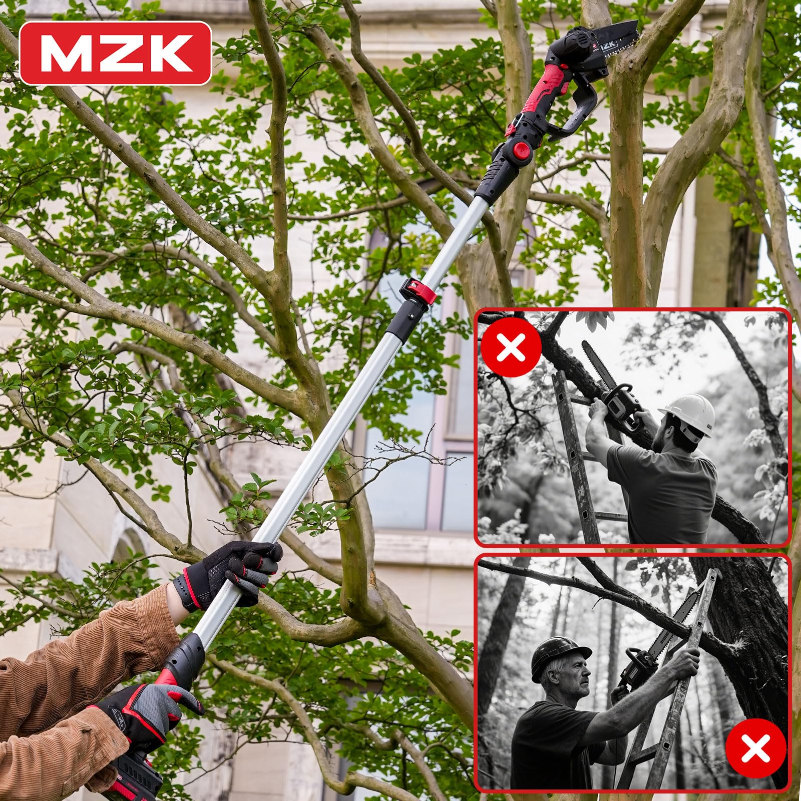 MZK high-performance motor delivering fast cuts on branches