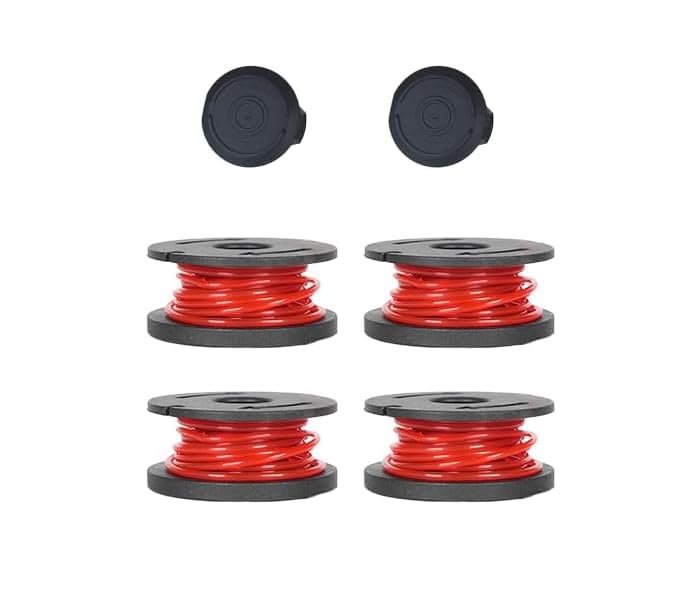 MZK string trimmer replacement spools and spool cover for quick yard tasks.