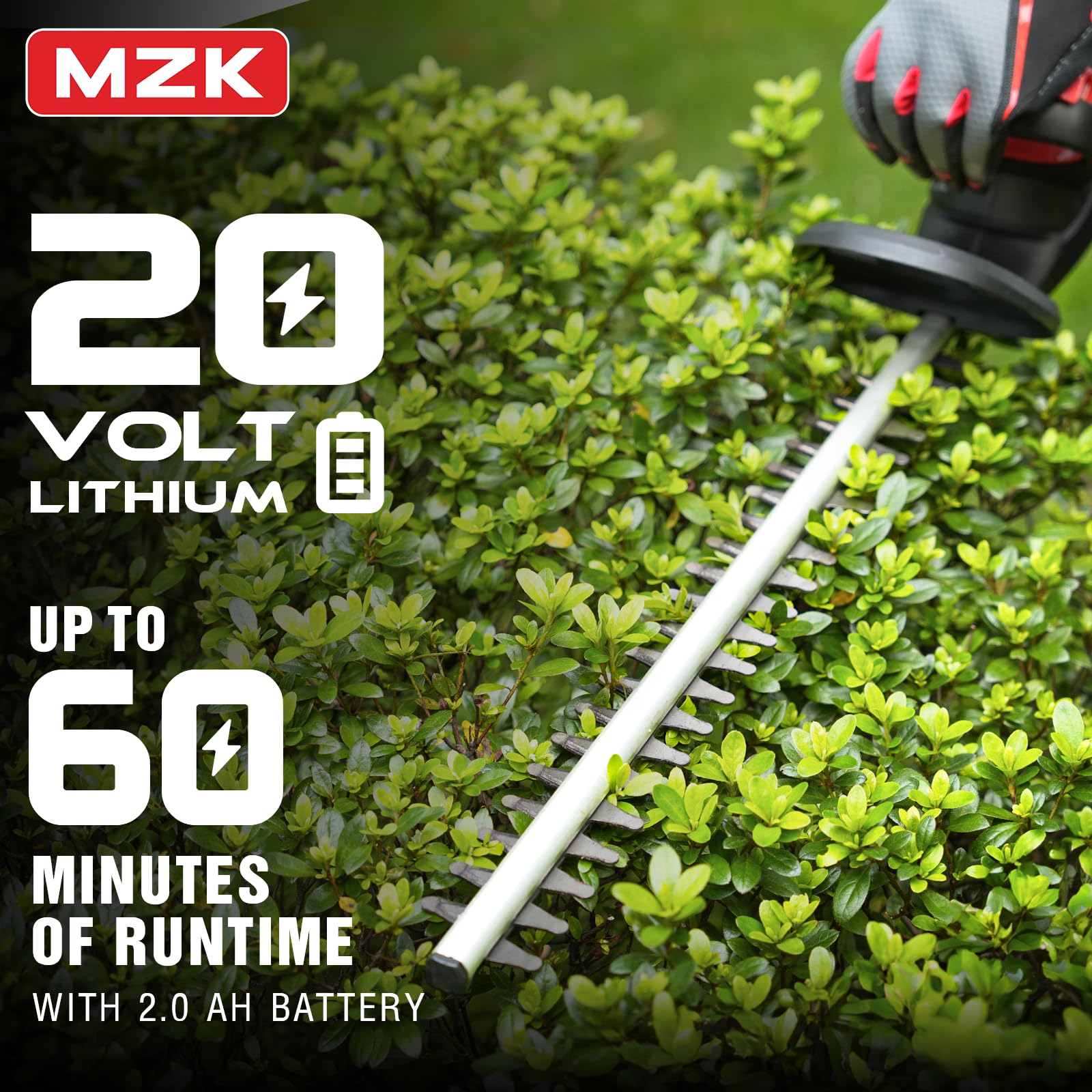MZK ergonomic wrap-around handle provides comfortable trimming sessions.