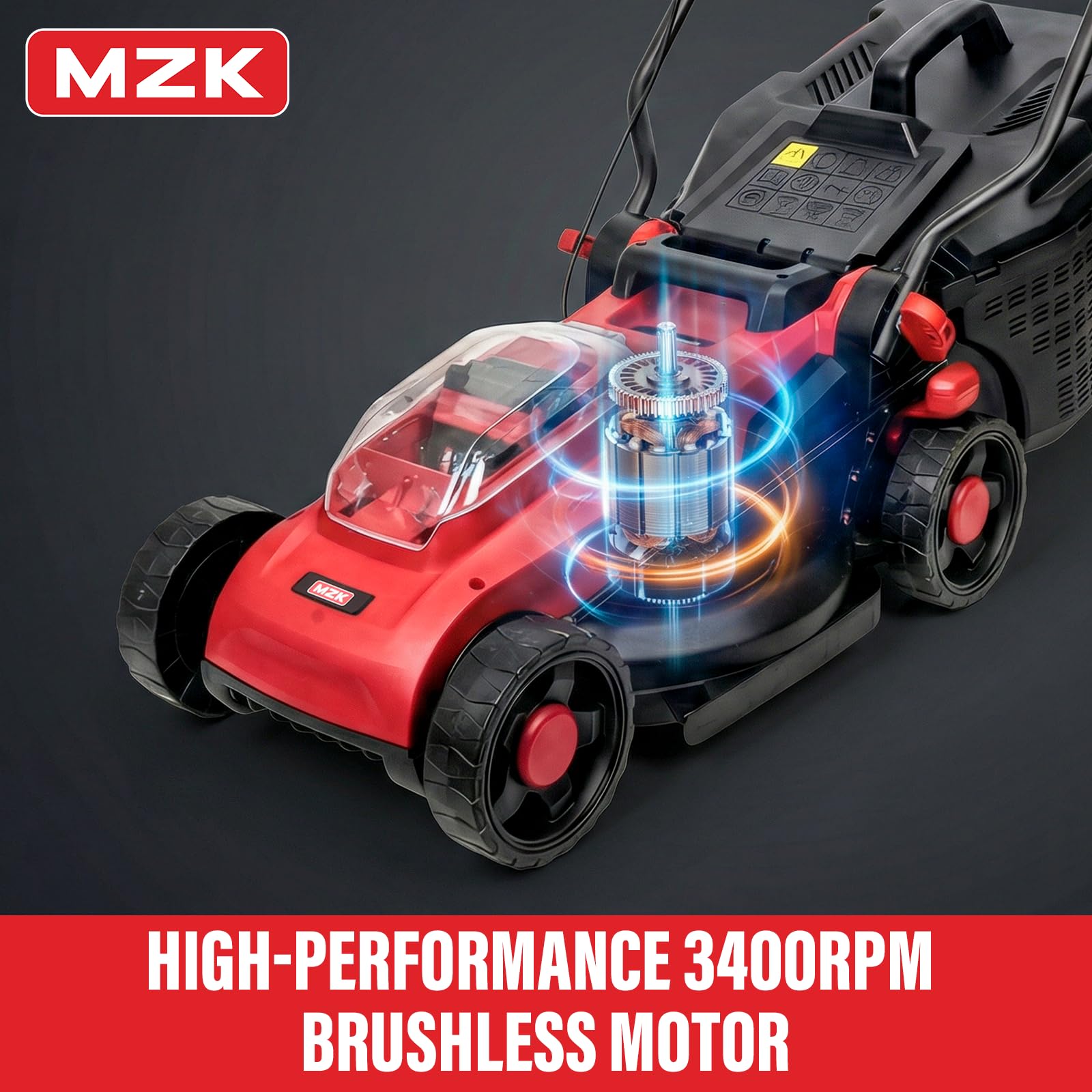 MZK LM13B8 cutting deck 13-inch coverage speeds mowing sessions