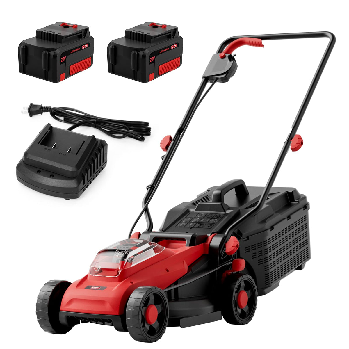 MZK LM13B8 front view red for compact, easy yard work