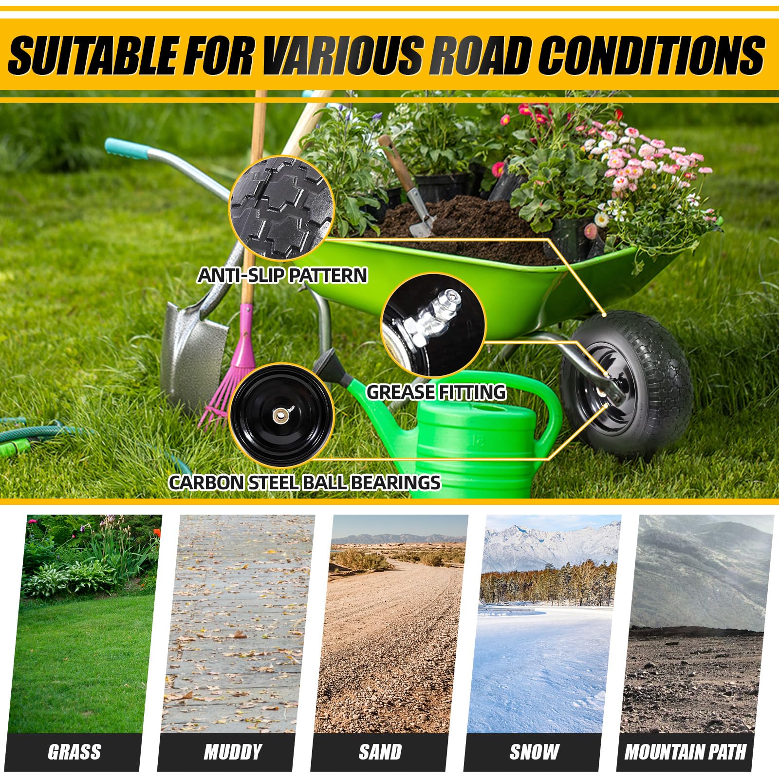 MZREXN hub and bearing detail emphasizes sturdy construction and smooth rotation