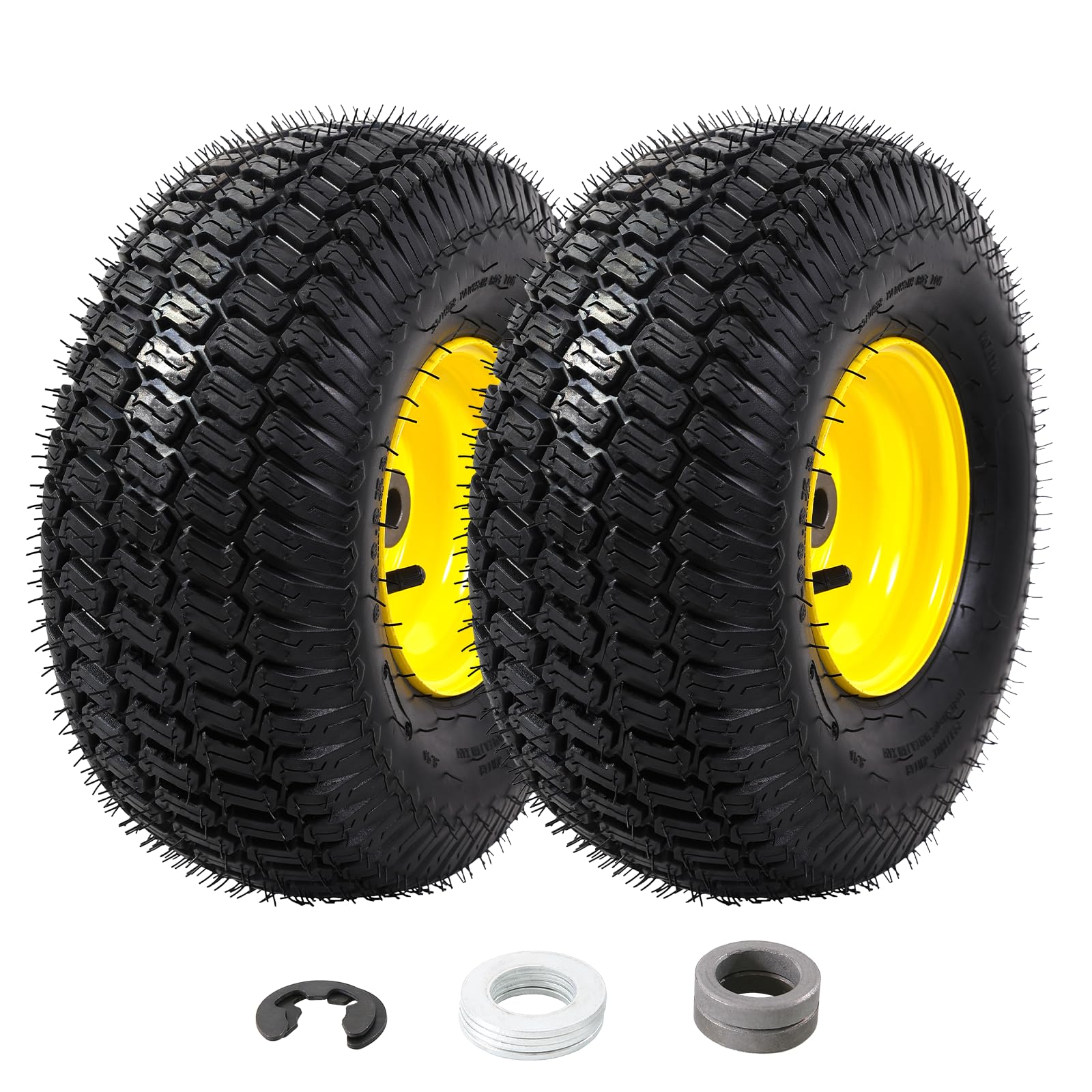 MZREXN 15x6-00-6 front tubeless tire with turf grip for John Deere mowers.