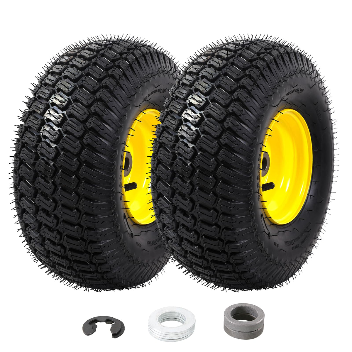 MZREXN 15x6-00-6 front tubeless tire with turf grip for John Deere mowers.