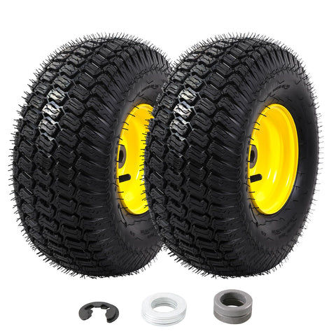 MZREXN 15x6-00-6 front tubeless tire with turf grip for John Deere mowers.