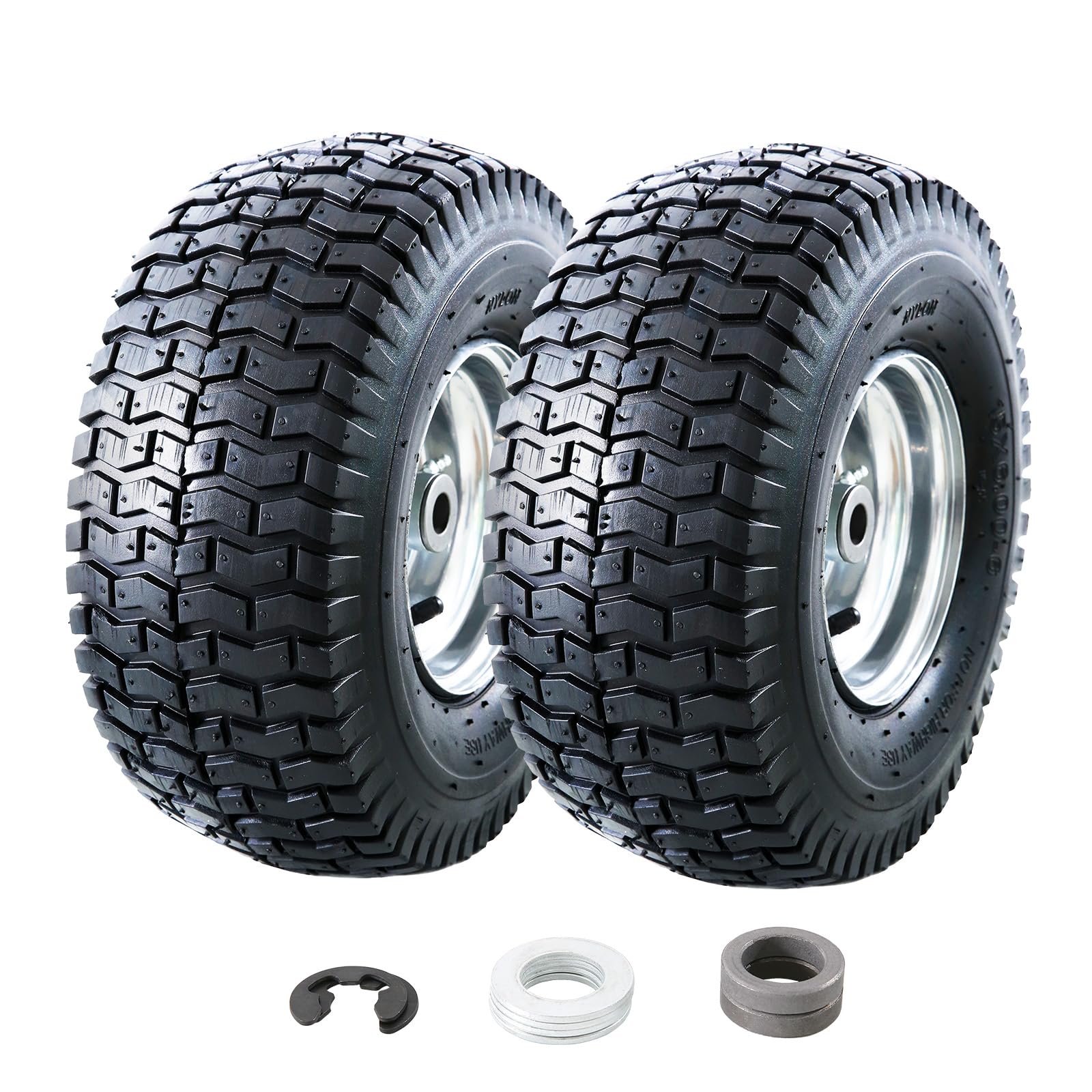 MZREXN 15x6-00-6 tire and wheel assembly front view for quick replacement