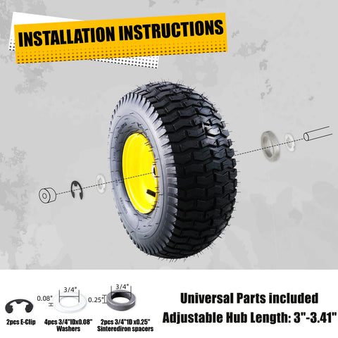 MZREXN 15x6-6 front tire with 3/4 inch bearings
