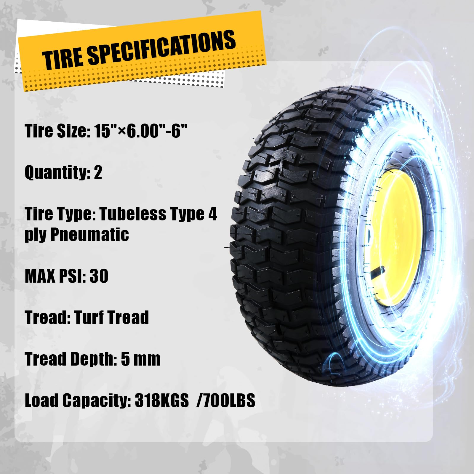 MZREXN 4-ply lawn tire shows durability and ride stability
